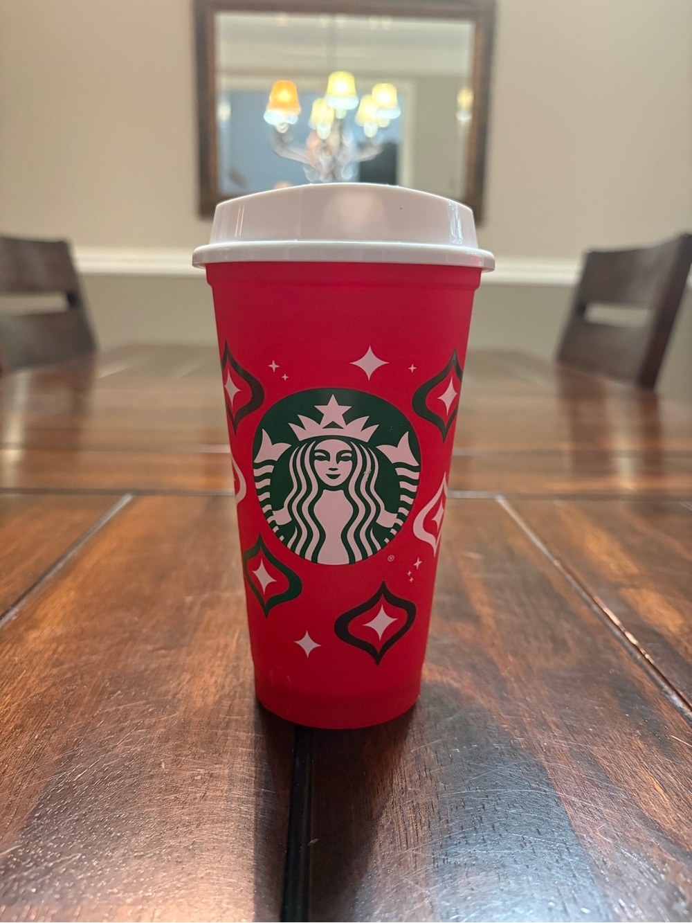 Starbucks red holiday cup with lid, 16oz